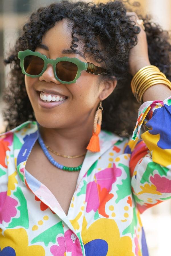 The Portside Sunglasses in Green and Tortoise – TheTinyTassel display picture 3