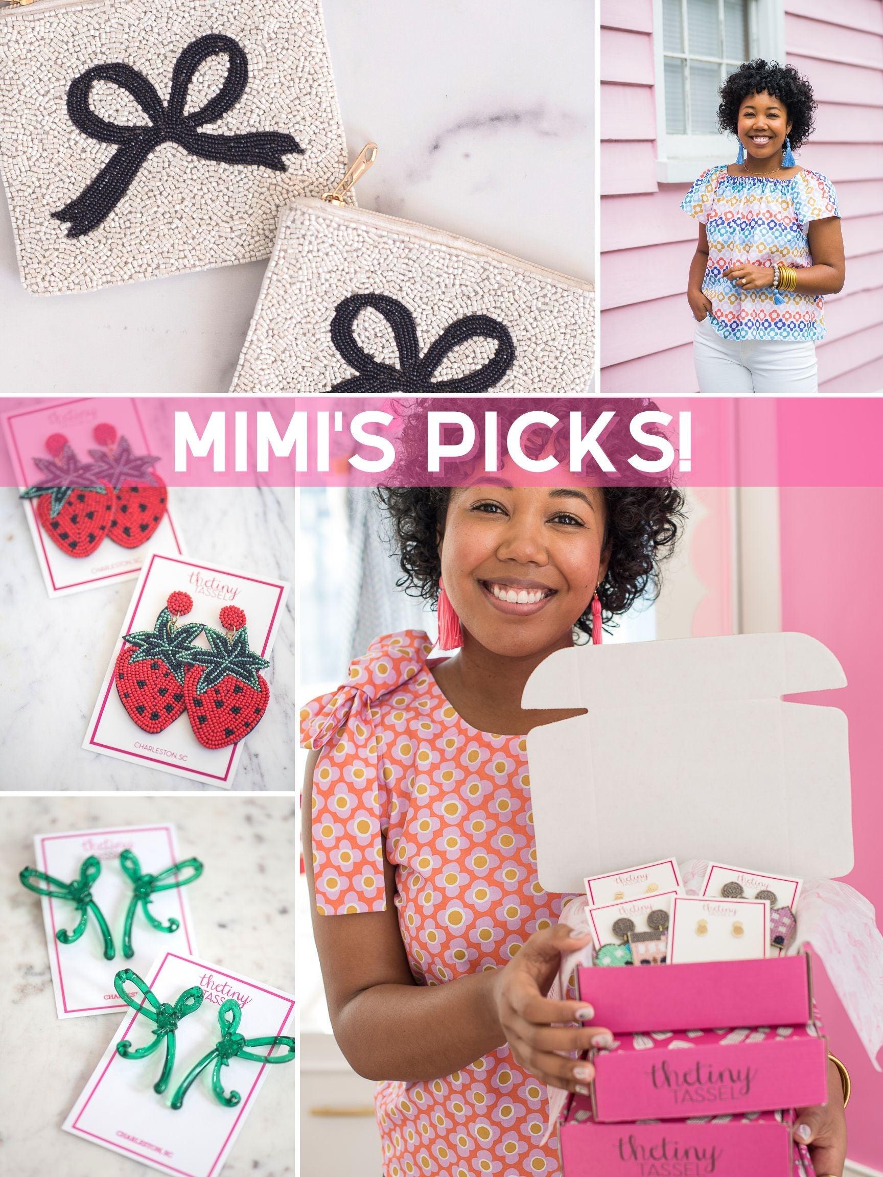 Colorful accessories and a smiling woman