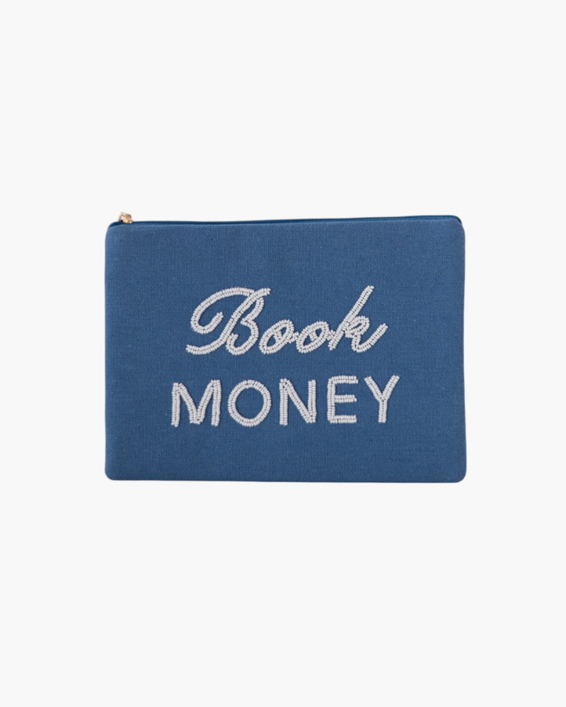 The Book Money Mini Clutch in Blue & White