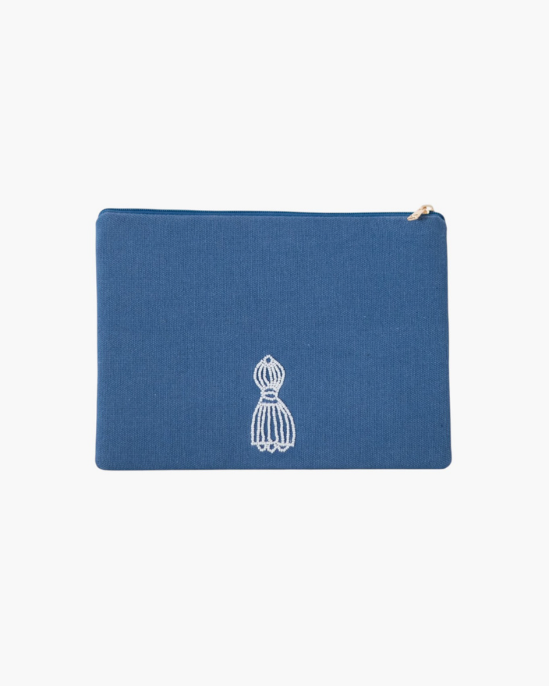 The Book Money Mini Clutch in Blue & White