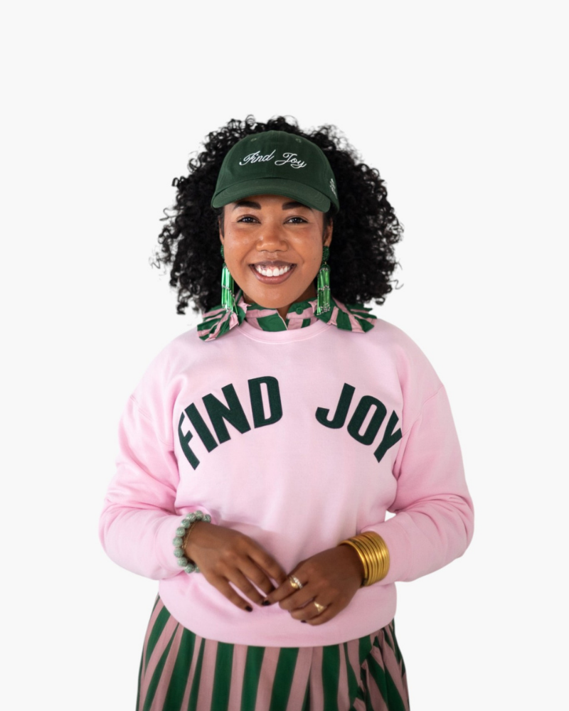 The Find Joy Sweatshirt in Pink + Green