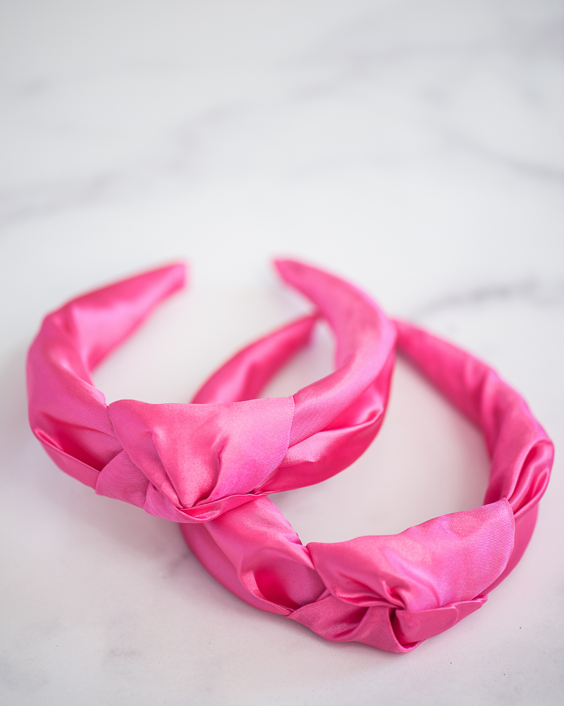 The Hot Pink Satin Headband