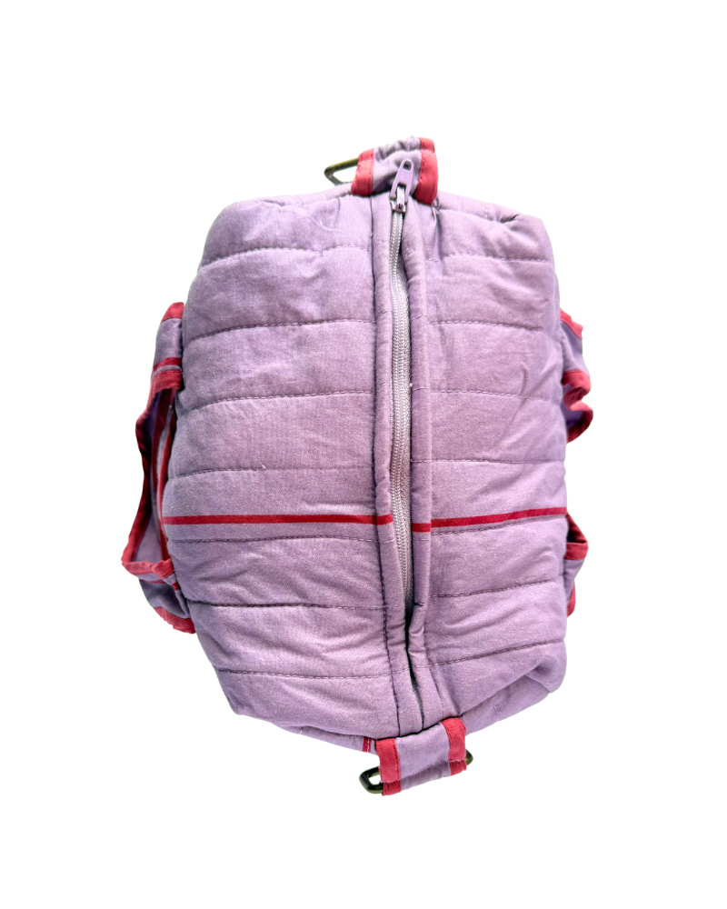 The Lavender Pinstripe Mini Duffel