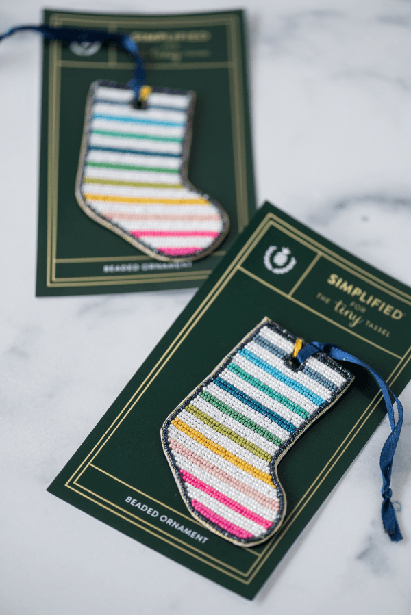 The Happy Stripe Stocking Ornament - TheTinyTassel