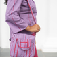 The Lavender Pinstripe Mini Duffel
