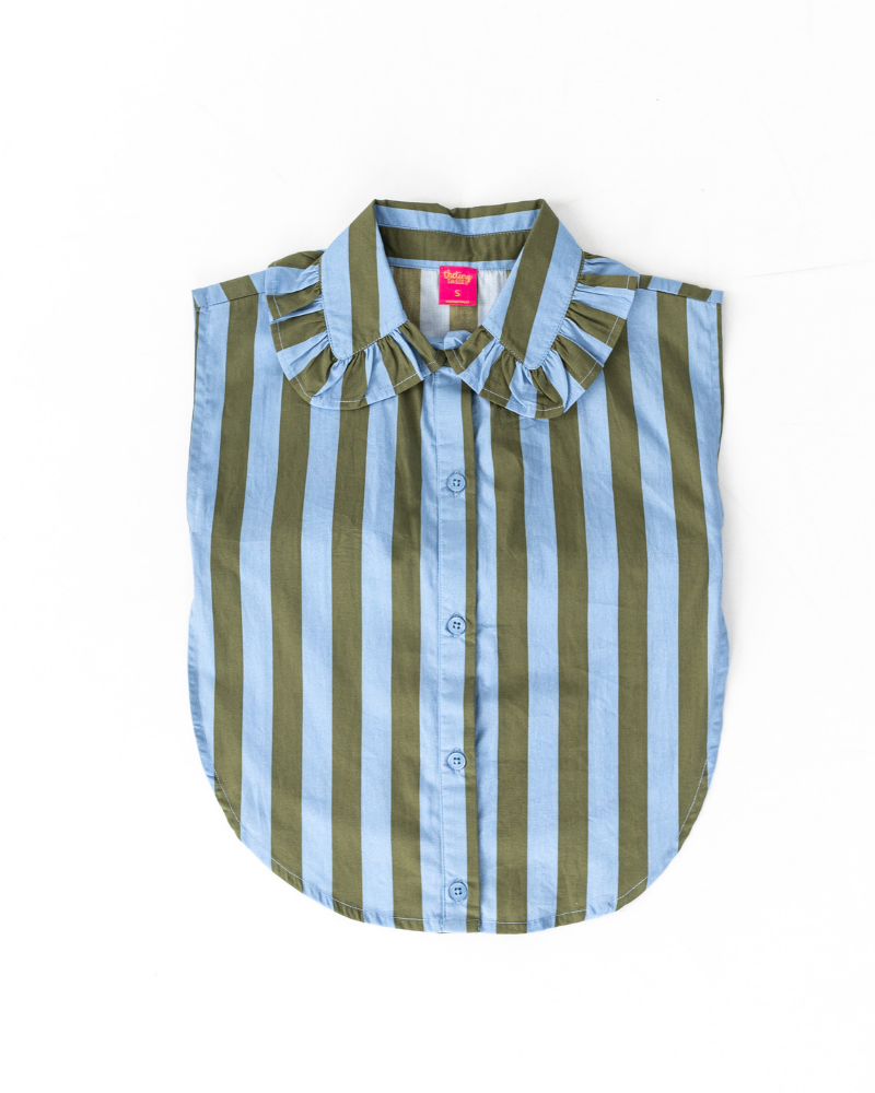 The Cornflower & Olive Stripe Collar