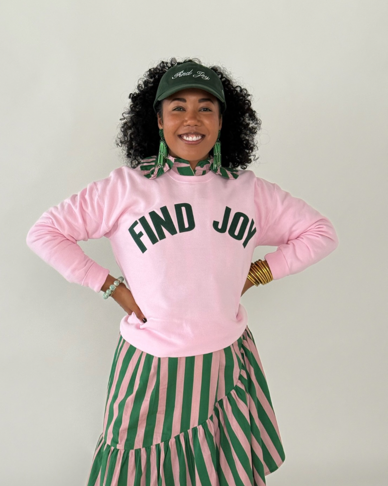 The Find Joy Sweatshirt in Pink + Green