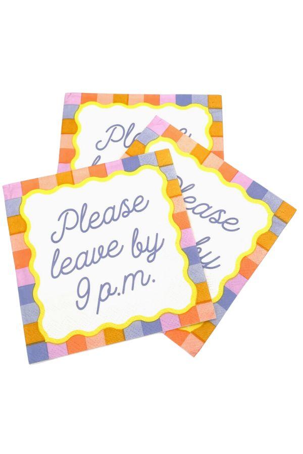 Please Leave By 9PM Cocktail Napkins - TheTinyTassel