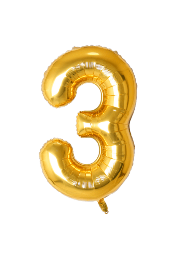 Jumbo Gold Number Balloon - TheTinyTassel