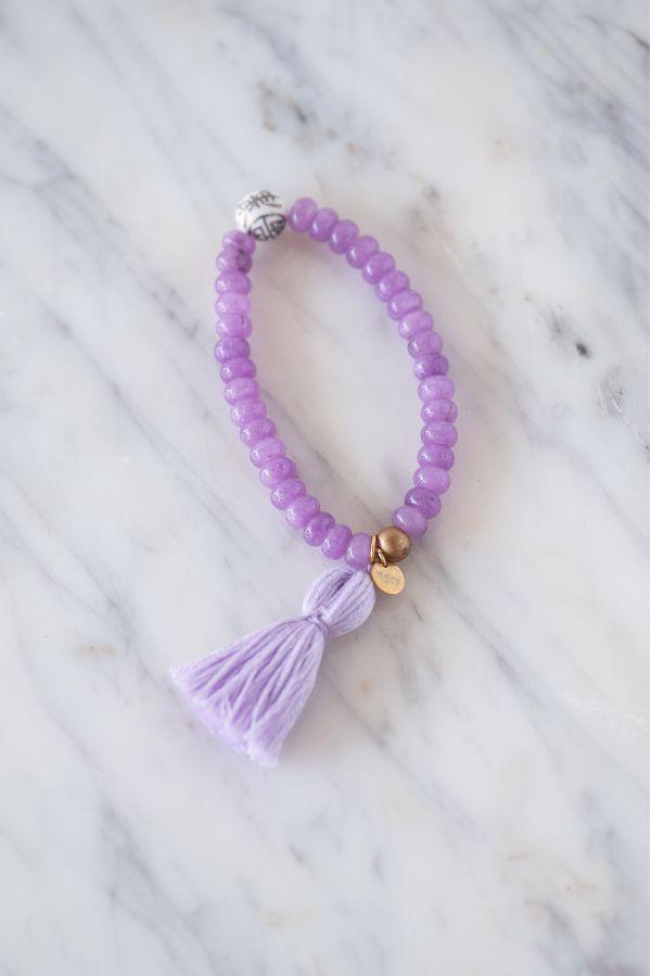 The Lowndes Tassel Bracelet in Light Purple - TheTinyTassel