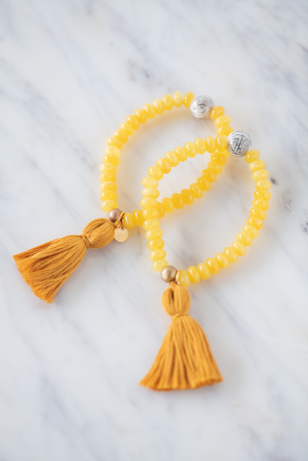 The Lowndes Tassel Bracelet in Yellow
