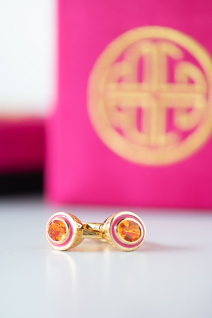 The BuDhaGirl Galaxy Ring in Orange and Pink