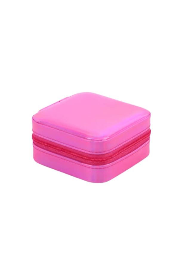 The Travel Jewelry Case in Iridescent Pink