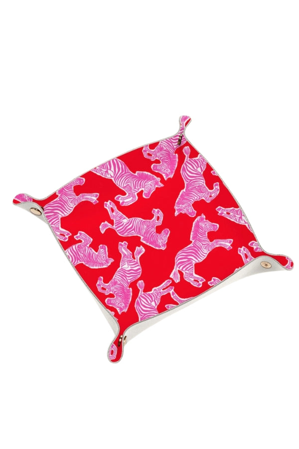 The Pink and Red Zebra Trinket Tray