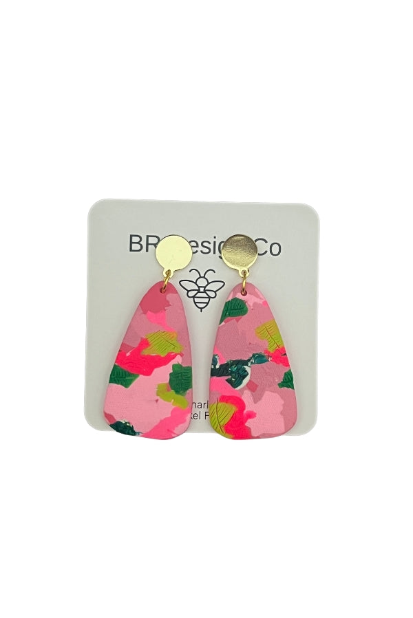 The Scarlett Earring in Pink Floral by BR Design Co.