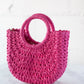 The Althea Straw Crossbody in Hot Pink