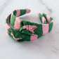 The Pink and Green Striped Headband