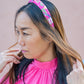 The Tiny Tassel Headband in Hot Pink Safari