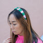 The Pink and Green Striped Headband
