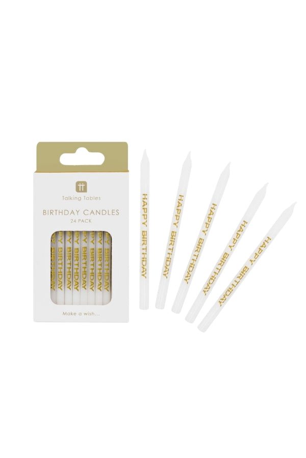 The Gold and White Happy Birthday Candles