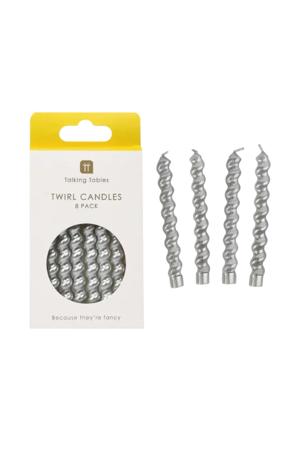 The Silver Twirl Candles