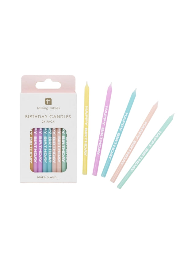 The Pastel Happy Birthday Printed Candles