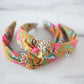The Tiny Tassel Headband in Amber Safari Print