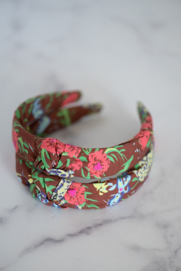 The Tiny Tassel Headband in Brown Safari