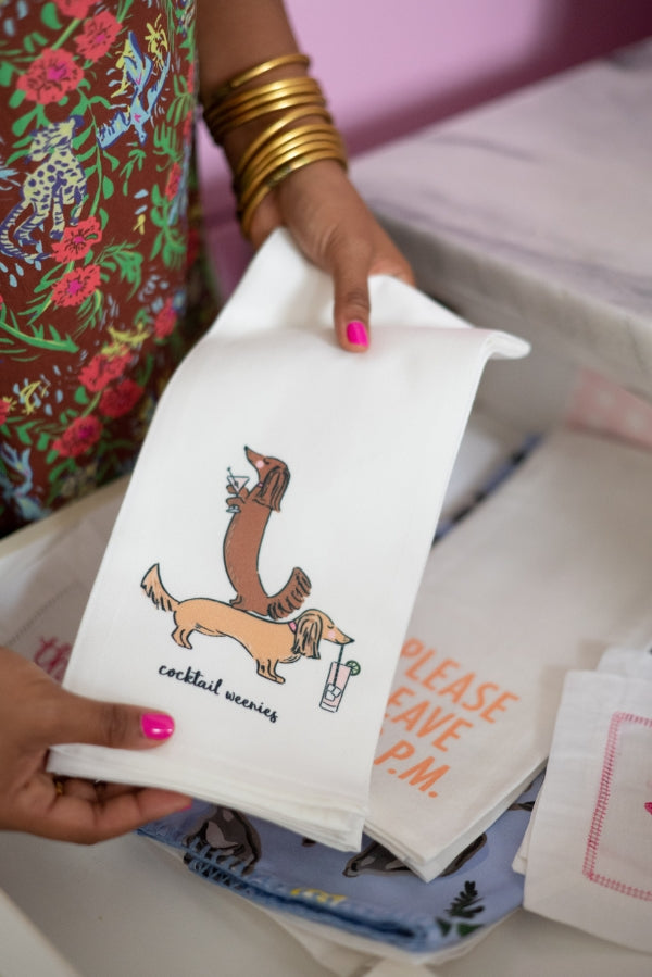 The Cocktail Weenies Tea Towel