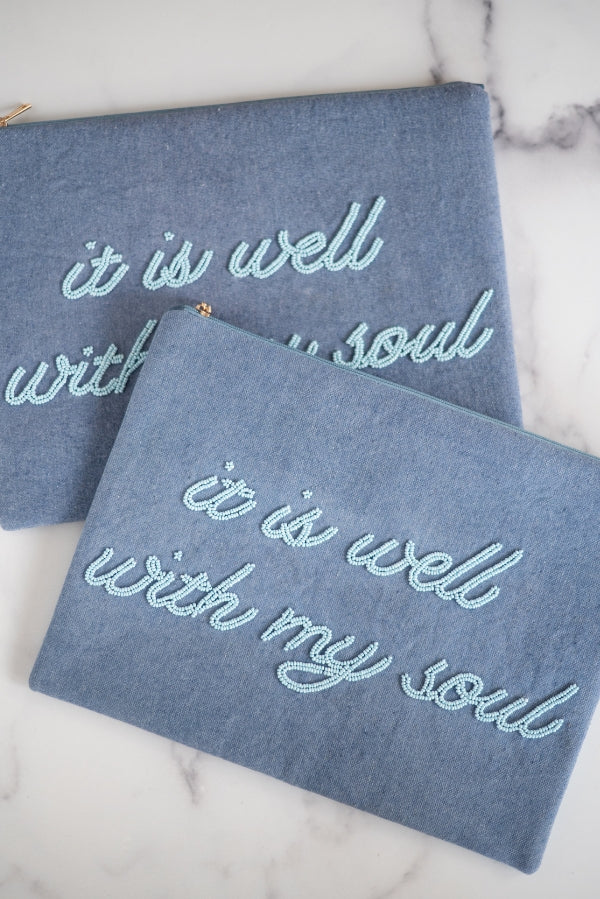 It Is Well With My Soul Canvas Clutch