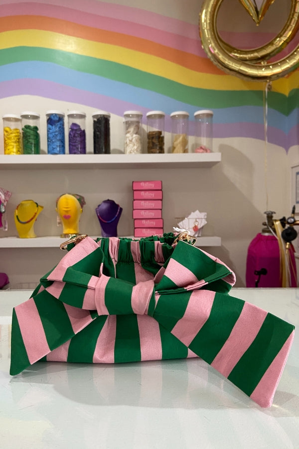 The Mimi Clutch in Heritage Stripe