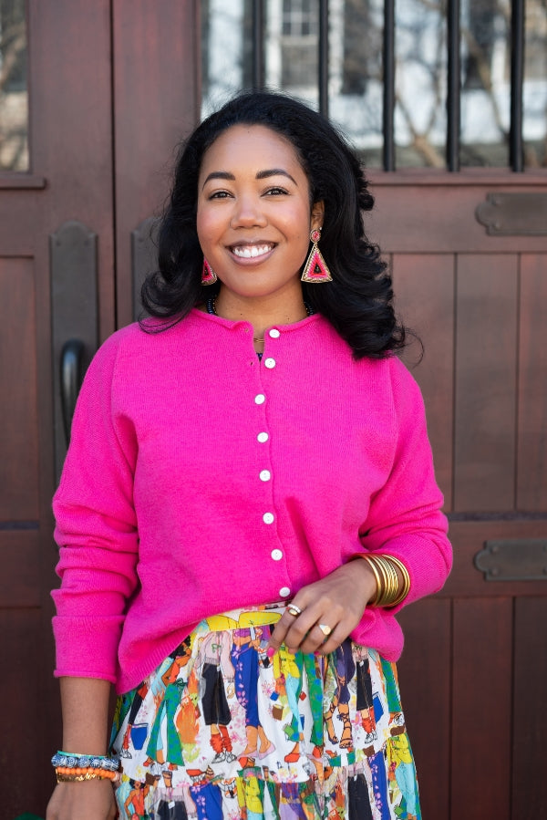 The Cromwell Cardigan in Hot Pink