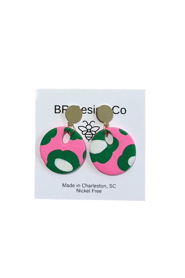 The Leah Earrings in Pink and Green by BR Design Co.