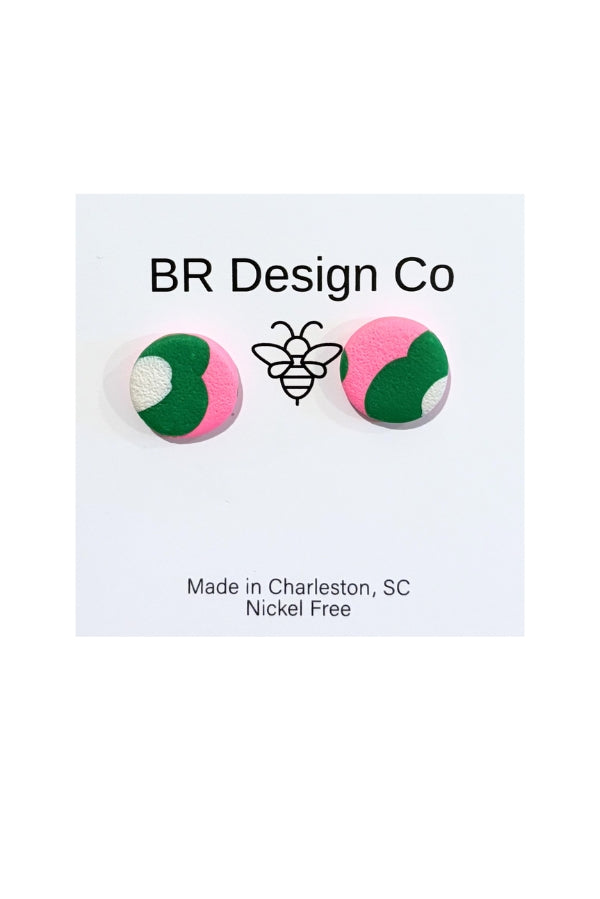 The Pink and Green Studs by BR Design Co.