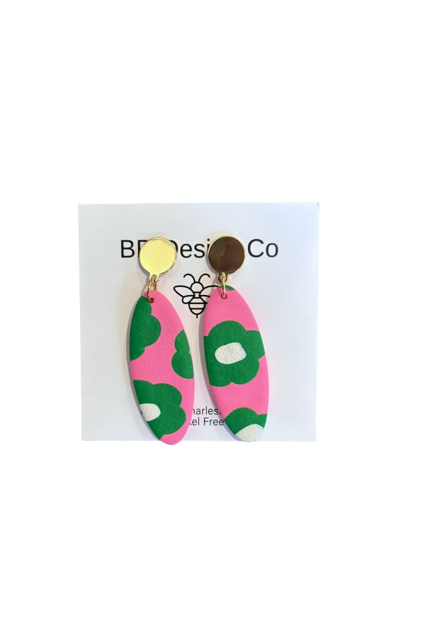 The Dawn Earrings in Pink and Green by BR Design Co.