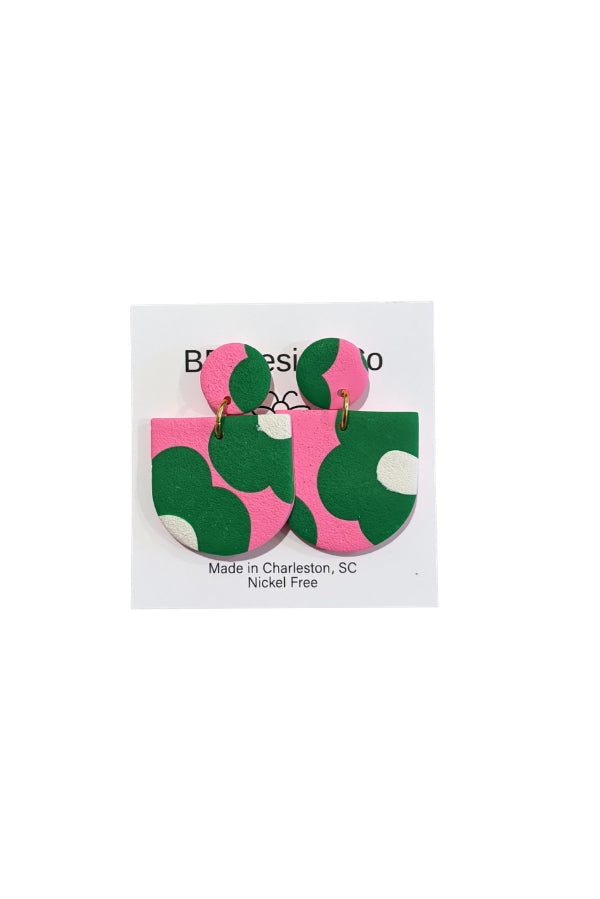 The Emily Earring in Pink and Green by BR Design Co.