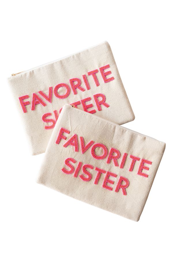 The Favorite Sister Canvas Clutch