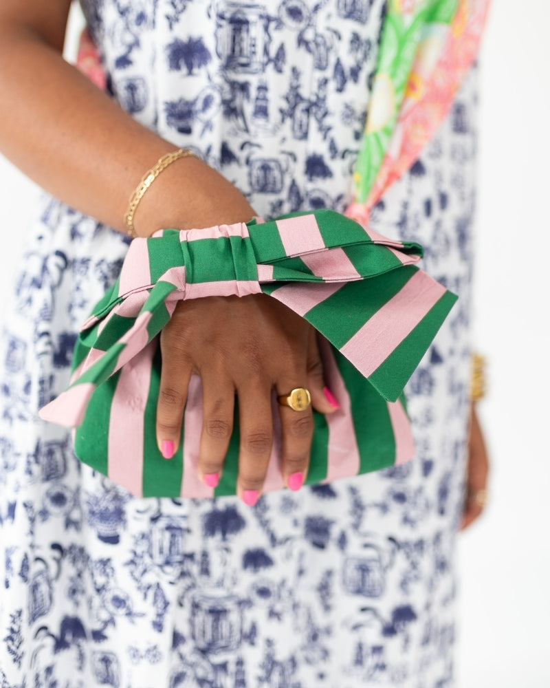 The Mimi Clutch in Heritage Stripe