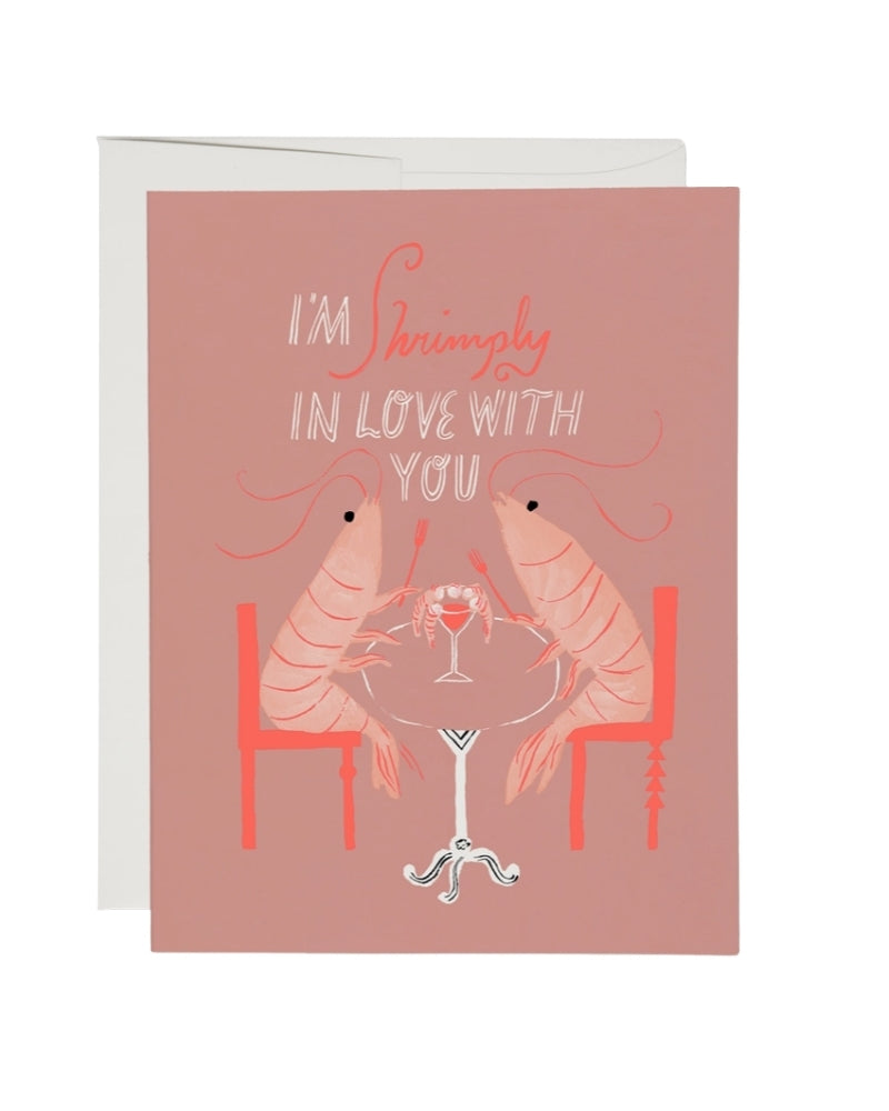 The Shrimply In Love With You Greeting Card