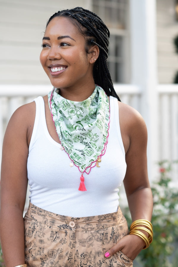 The Vesey Scarf in Green