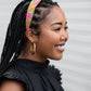 The Tiny Tassel Headband in Amber Safari Print