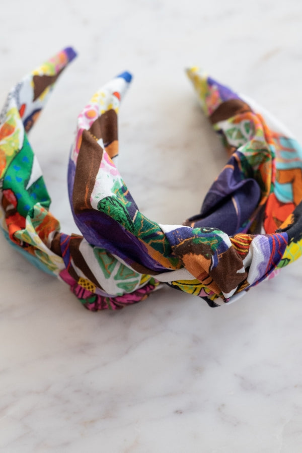 The Tiny Tassel Headband in Septima Print