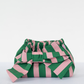 The Mimi Clutch in Pink & Green Stripe