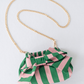 The Mimi Clutch in Pink & Green Stripe