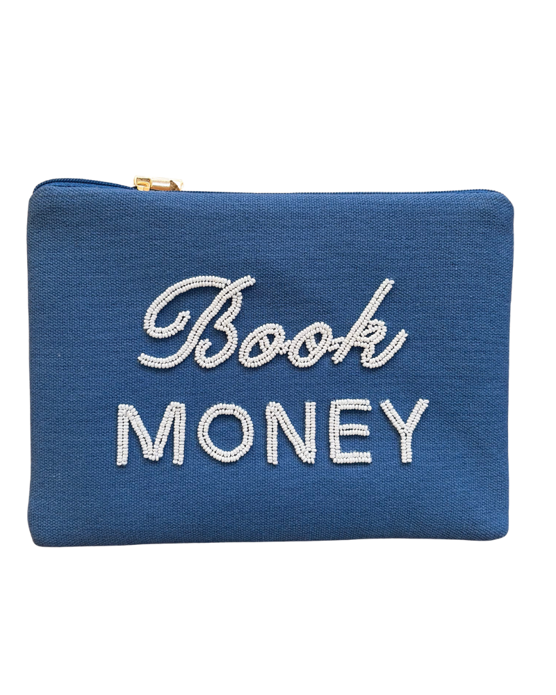 The Book Money Mini Clutch in Blue & White