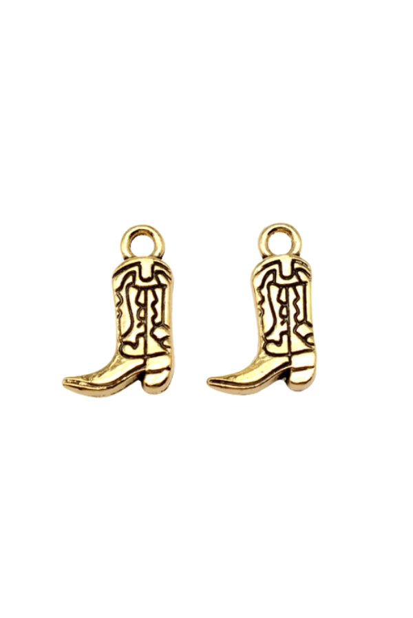 Antique Gold Cowboy Boot Charm