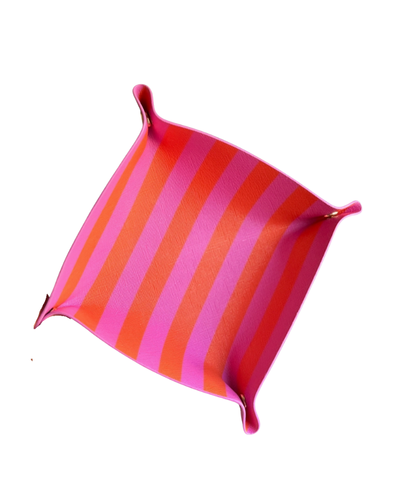 The Pink and Orange Striped Trinket Tray