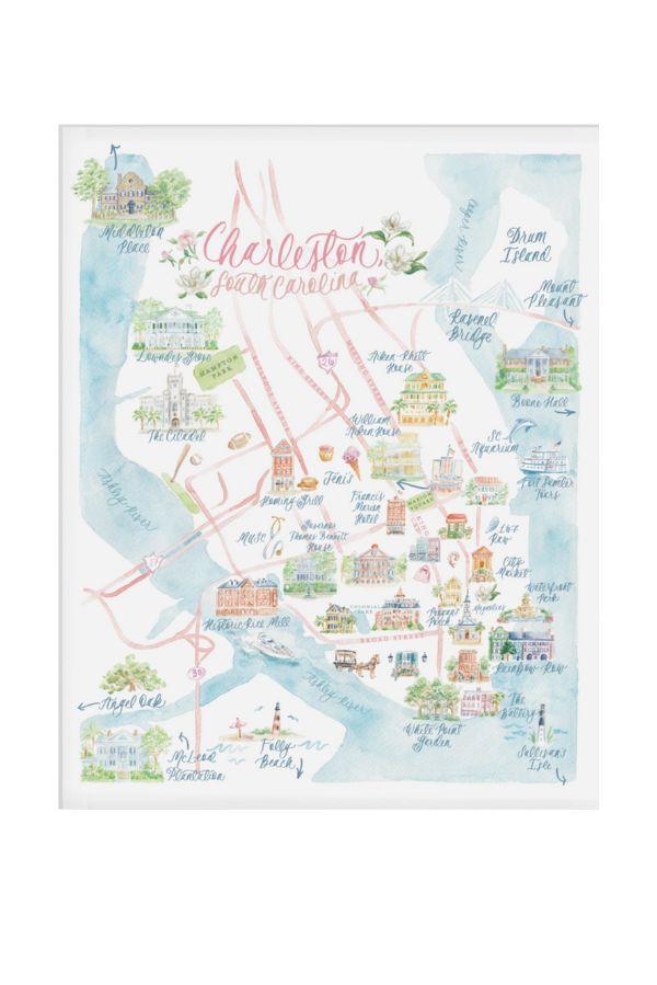 The Charleston Map Art Print By Simply Jessica Marie - TheTinyTassel