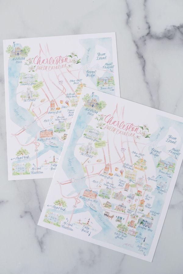 The Charleston Map Art Print By Simply Jessica Marie - TheTinyTassel