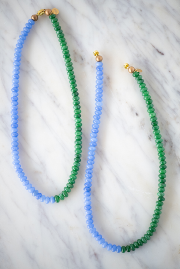 A Confetti Green Recycled Glass Bead Necklace – LFrank